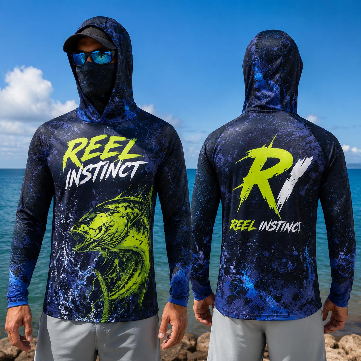 Fishing Hoodie Shirt Men Long  - Fishing Mask Sun Protection reseña y precio