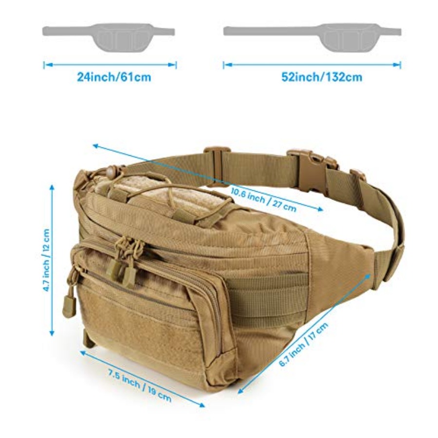 Tactical Fanny Pack, Military  - Fishing Belt reseña y precio