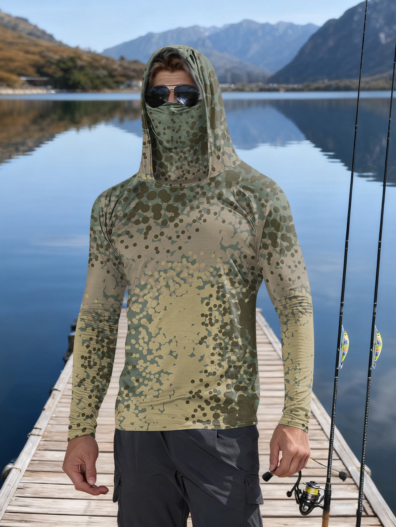 Men's Fishing Hooded Long-Slee - Fishing Shirt Uv Protection reseña y precio