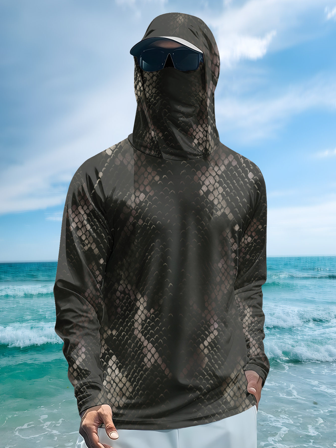 Men's Fishing Hooded Long-Slee - Fishing Shirt Uv Protection reseña y precio