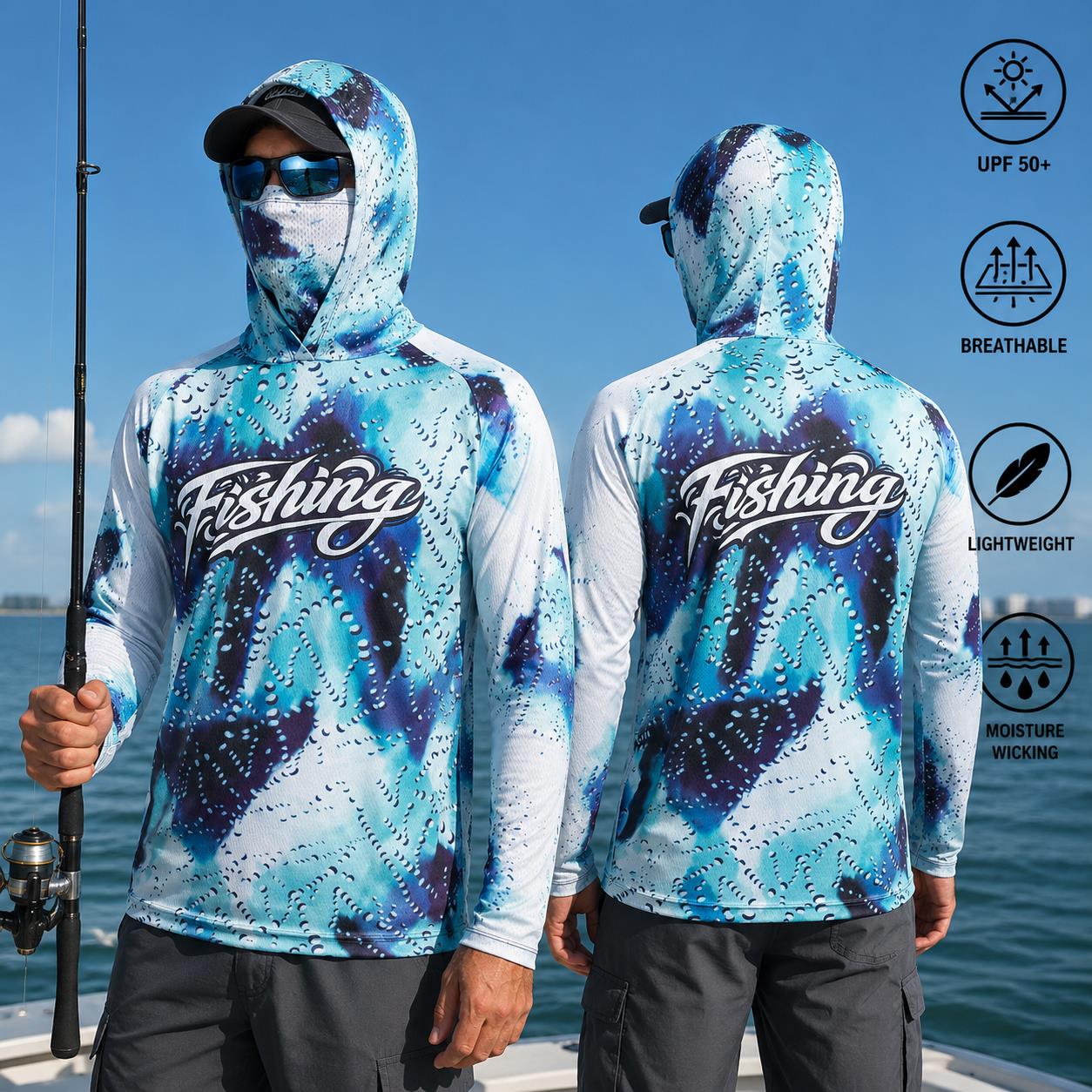 Fishing Shirt Hooded Men Fishi - Fishing Mask Sun Protection reseña y precio