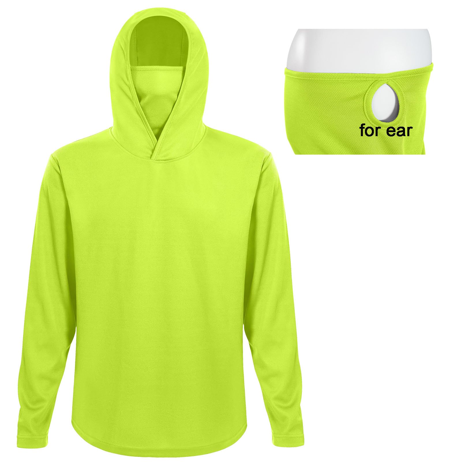 4 Pack Men's Running Hoodie wi - Fishing Mask Sun Protection reseña y precio