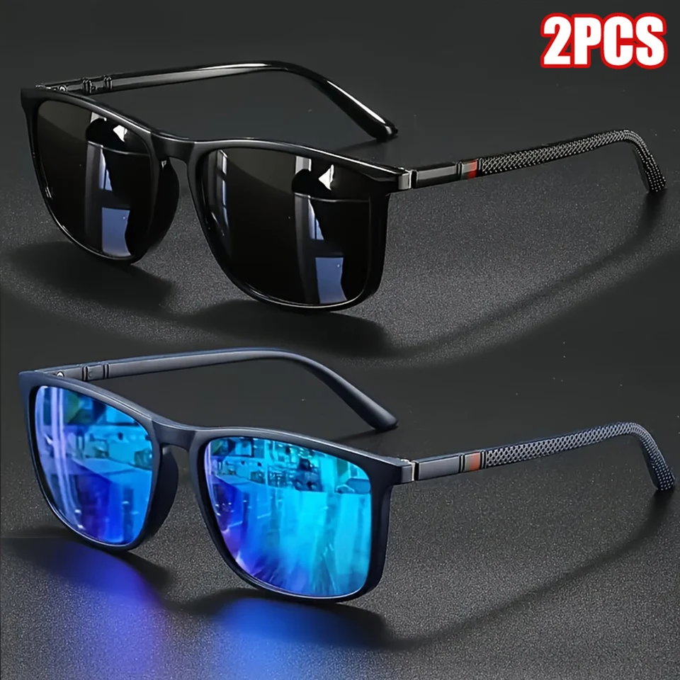 2pcs Luxury Square Vintage Pol - Fishing Sunglasses Polarized reseña y precio