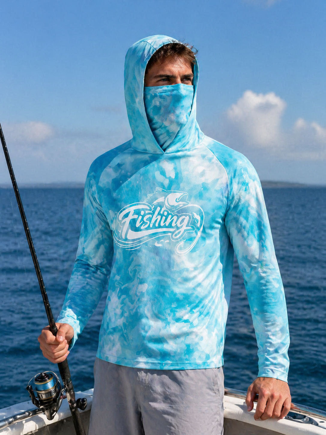 Fishing Shirt Hooded Men Fishi - Fishing Mask Sun Protection reseña y precio